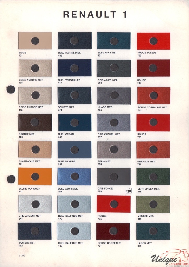 1995-2002 Renault Paint Charts Octoral 1